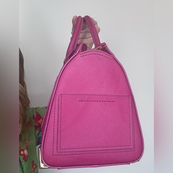 Zac Posen Saffiano Hot Pink Eartha satchel EUC - Picture 9 of 17
